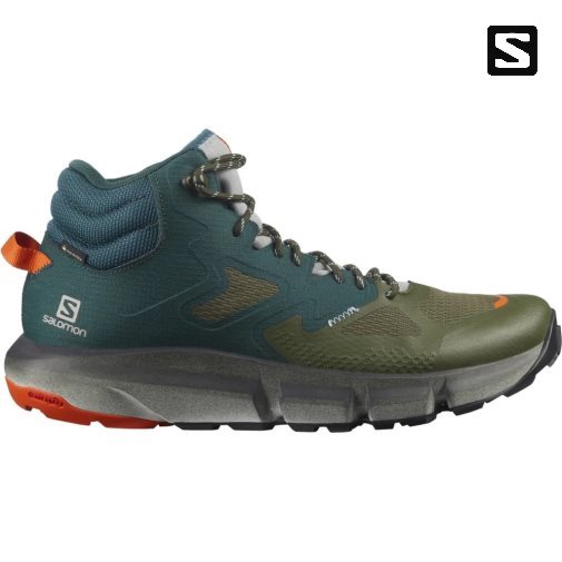 Botas Montaña Salomon Predict Hike Mid GTX Hombre Verdes Verde Oliva | MX GEOQ457